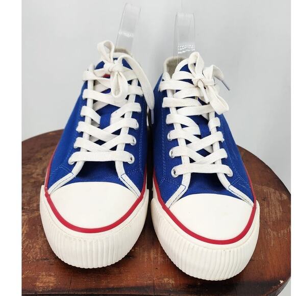 Sandro Paris Anouk Canvas Colorblock Flame Sole Sneakers Size 40 US 8 - Picture 3 of 9